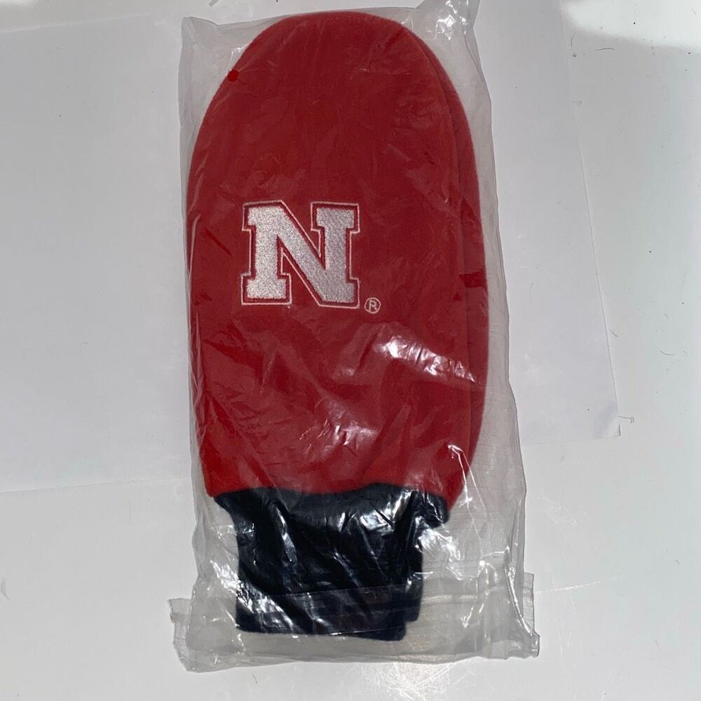 Nebraska Cornhuskers Men's Glow Big Red Black Mittens‎ Set 2 Piece One Size
